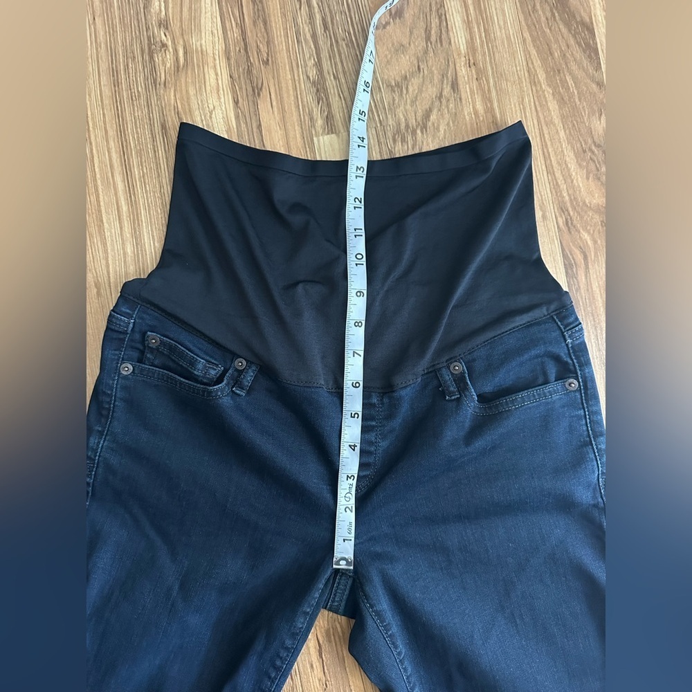 Gap Maternity Full Panel Dark Rinse Baby Boot Stretch Jeans Size 27 R - Picture 11 of 14